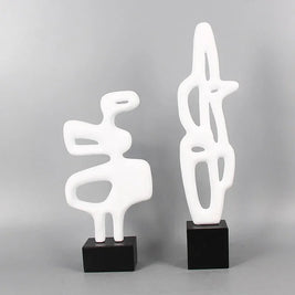 Modern Abstract Black Sculpture Statue for Contemporary Home Decor