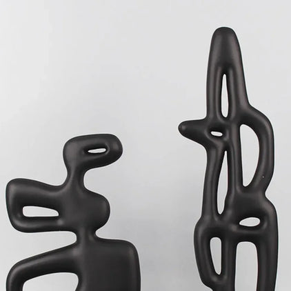 Modern Abstract Black Sculpture Statue for Contemporary Home Decor