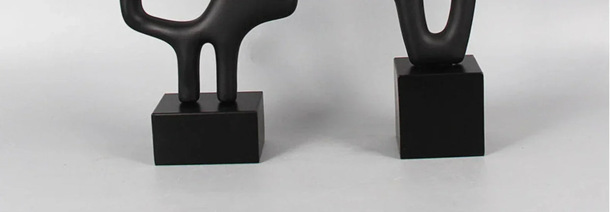 Modern Abstract Black Sculpture Statue for Contemporary Home Decor