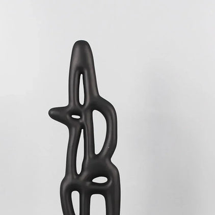 Modern Abstract Black Sculpture Statue for Contemporary Home Decor