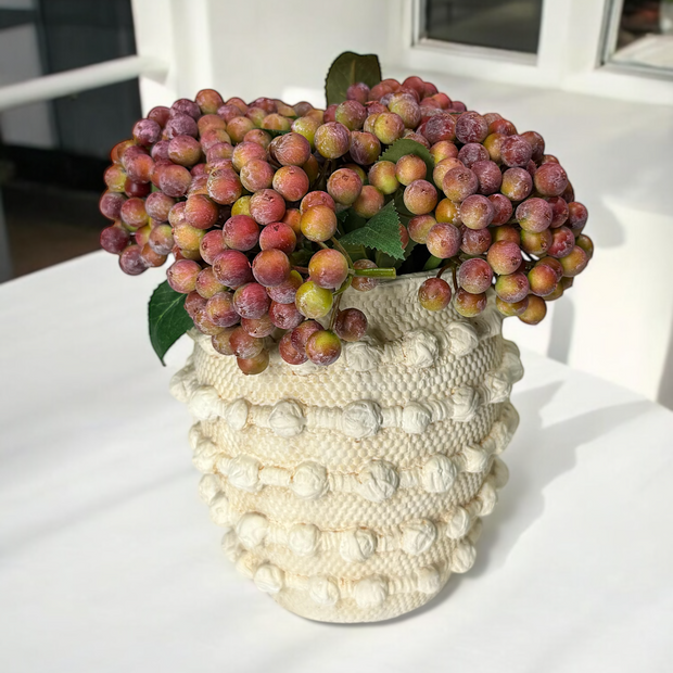Ivory Textured Knot Cement Vase
