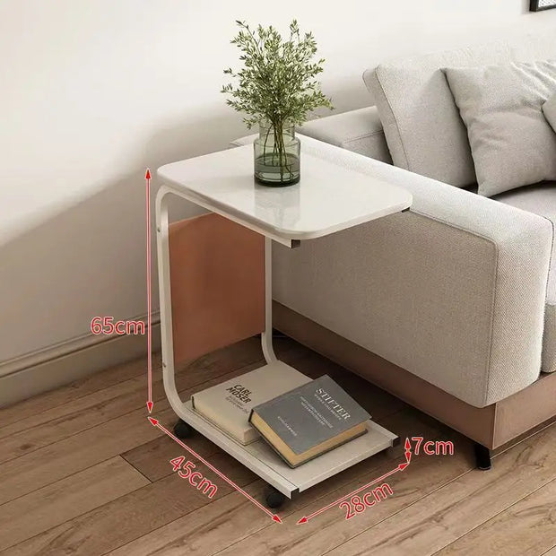 Mobile Bedside Table Nightstand Rolling Storage Cabinet Drawer Small Side Table Sofa End Table Bedroom Living Room Nightstand