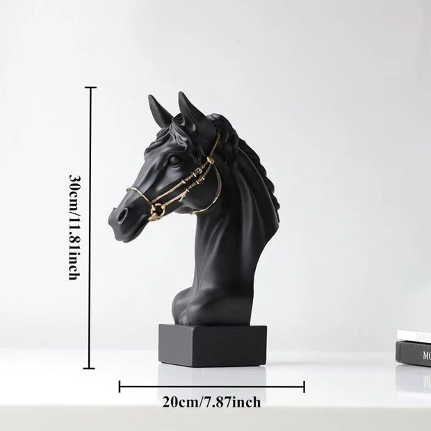 Galloping Horse Head Resin Sculpture Statue Modern Abstract Home Decor Office Desk Art Piece Elegant Gift for Equestrian Lovers