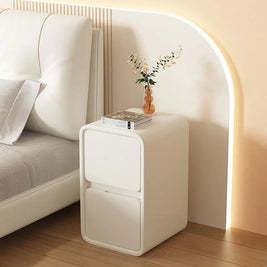 Simple modern bedside table cream style solid wood storage ultra-narrow new 2-layer light luxury bedroom storage bedside home