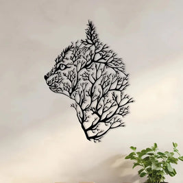 Charming Cat and Tree Metal Wall Art - Minimalist Decor for Bedroom, Living Room, Office - Perfect Housewarming Gift