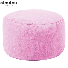 OTAUTAU Linen Bean Bag Chair with Filling Beanbag Pouf Ottoman Footstool Tatami Round Stool Futon Puff Relax Lounge Furniture