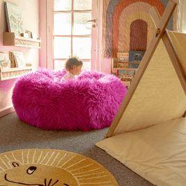 Sheepskin Long Hair Pouf
