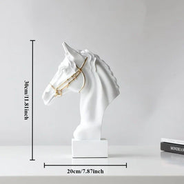 Galloping Horse Head Resin Sculpture Statue Modern Abstract Home Decor Office Desk Art Piece Elegant Gift for Equestrian Lovers