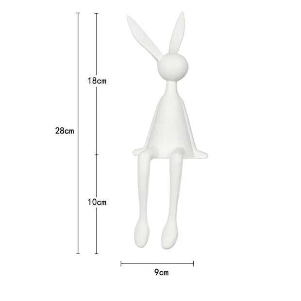 Creative Home Decor Rabbit Statue Abstract Art Sculpture Desk Living Room TV Cabinet Wine Cabinet Handicrafts Ornaments