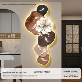Wall Clock Modern Minimalist Nine Koi Fish Large Silent Wall Clock Home Decor Living Room Bedroom TV Background No Drilling