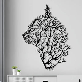 Charming Cat and Tree Metal Wall Art - Minimalist Decor for Bedroom, Living Room, Office - Perfect Housewarming Gift