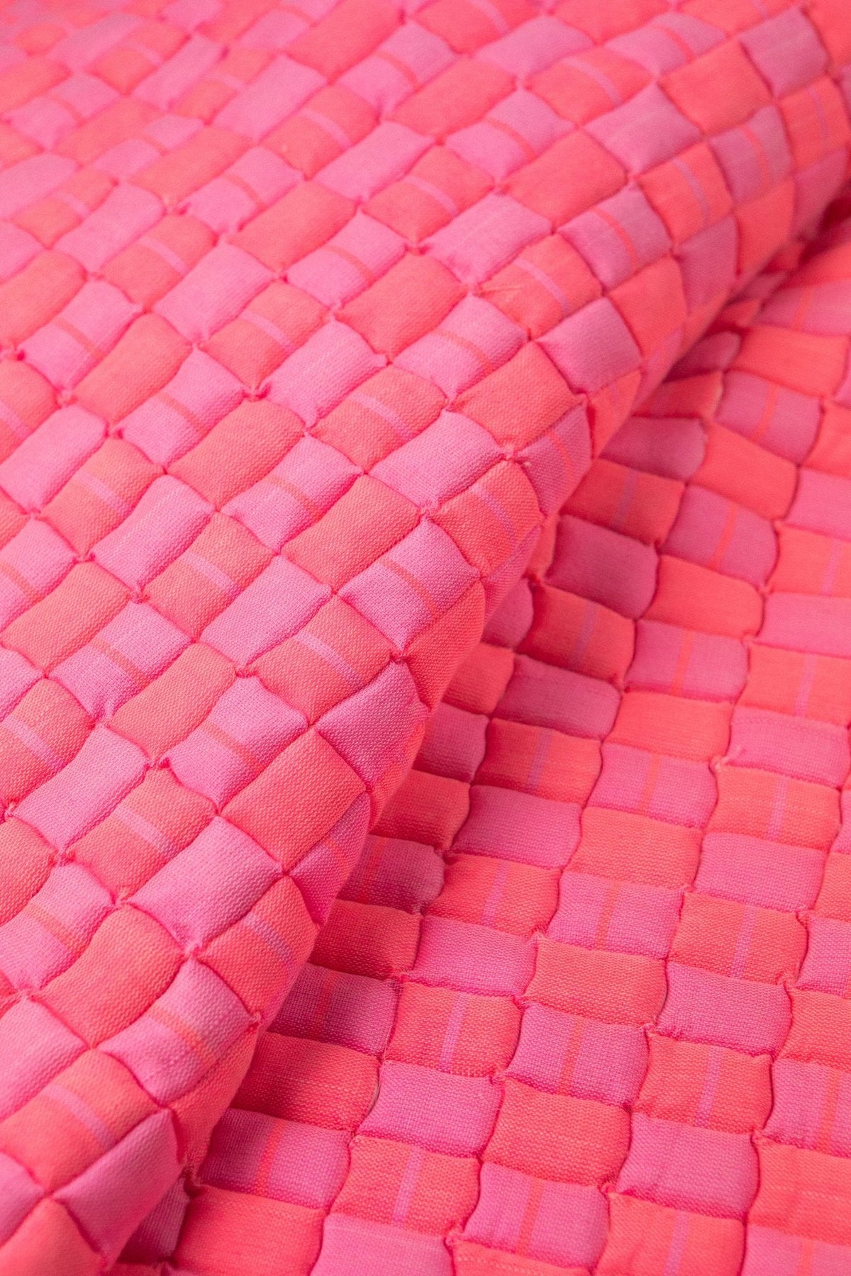 Quilted Sujani Throw Blanket - Neon Pink