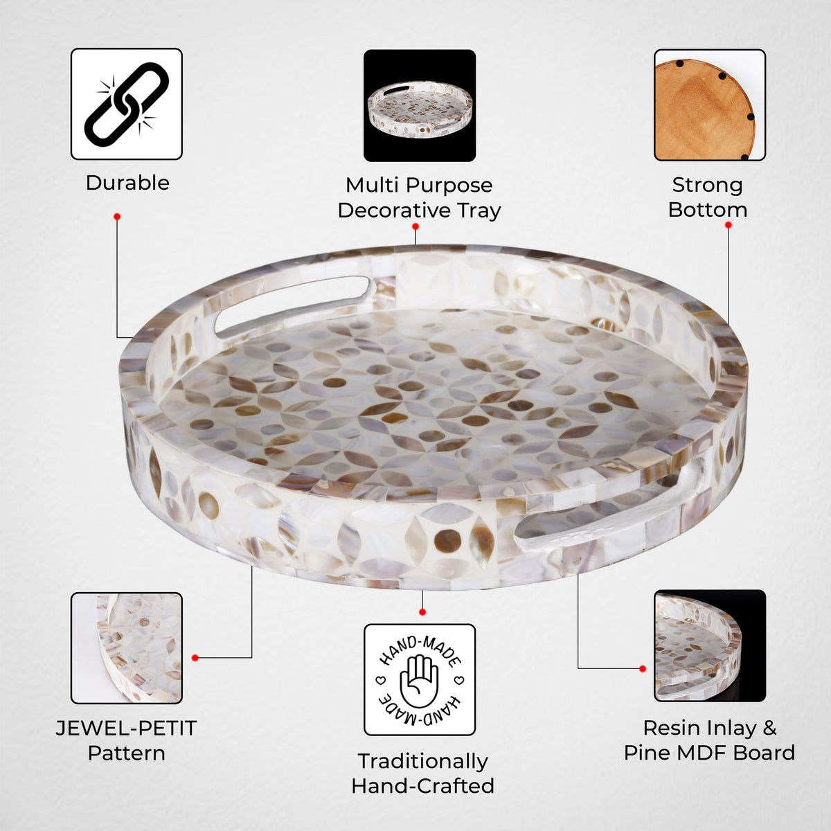 Decorative Tray Discovery Jewel Petit Mother of Pearl Inlay – 12