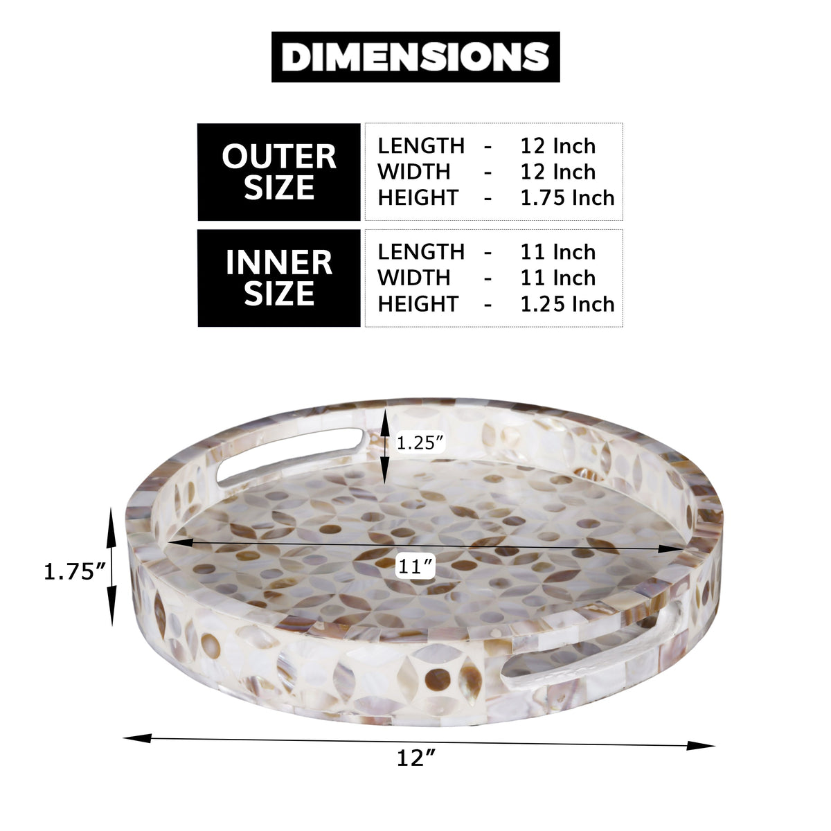 Decorative Tray Discovery Jewel Petit Mother of Pearl Inlay – 12