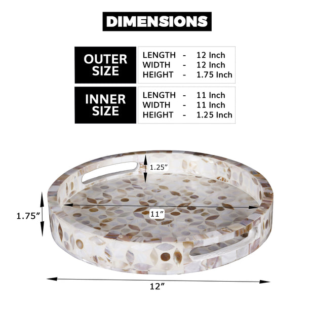 Decorative Tray Discovery Jewel Petit Mother of Pearl Inlay – 12" x 12"