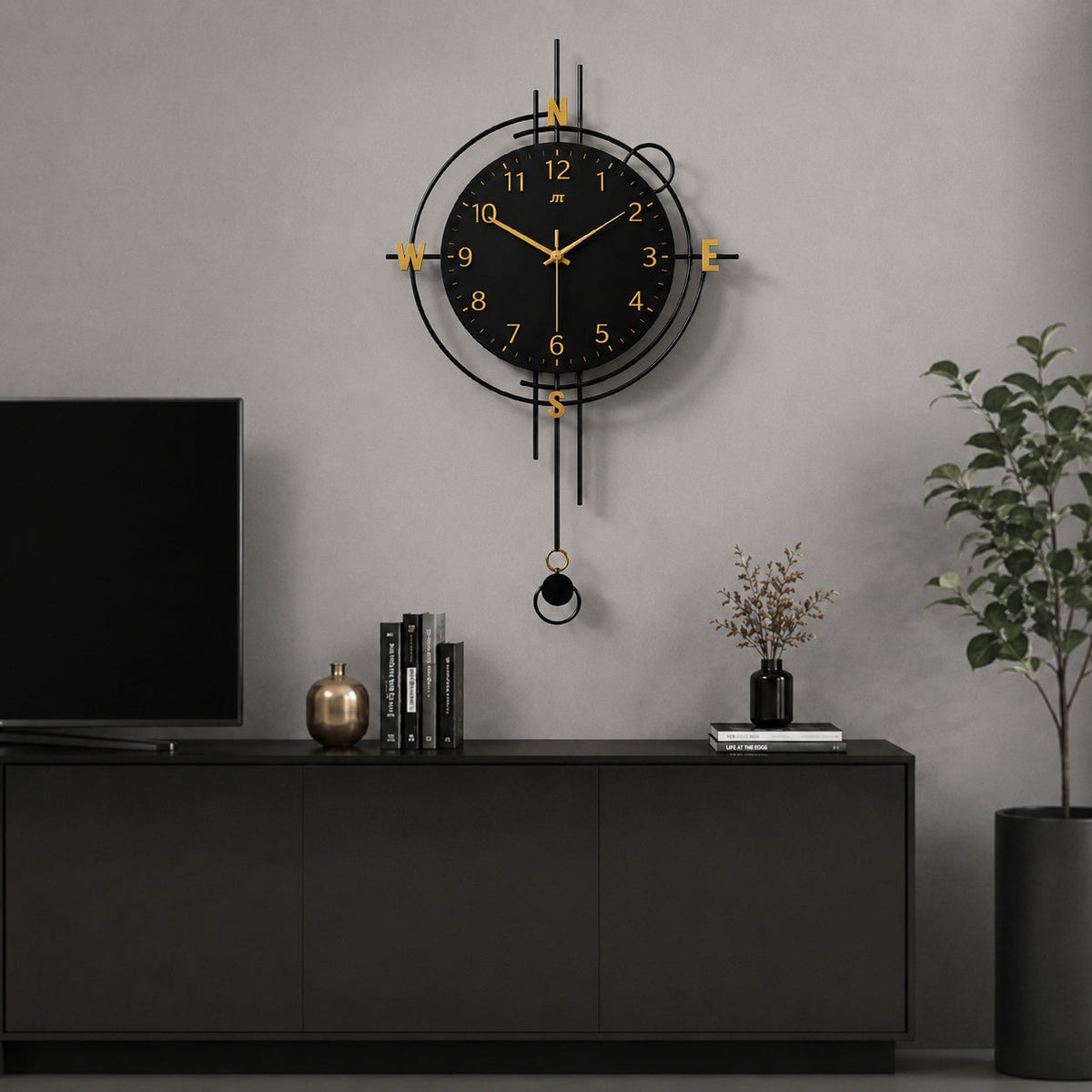 Modern Iron Wall Clock Metal Decorative Home Decor