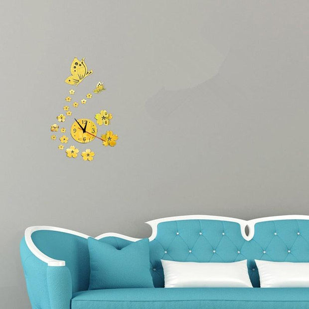 Acrylic Clocks Watch Wall Clock Modern Design 3D Mirror Watches Home Decoration Living Room 3D Mirror Surface Wall Clock Creative Mute Wall Stickers for Home Living Room Office Decoration Gifts