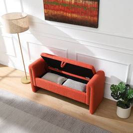 Modern Teddy Bed End Bench with Arms and Storage