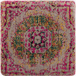 Gretna Magenta Ottoman Pouf