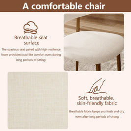 Upholstered Dining Chairs For Dining Room (Set of 2) - Beige