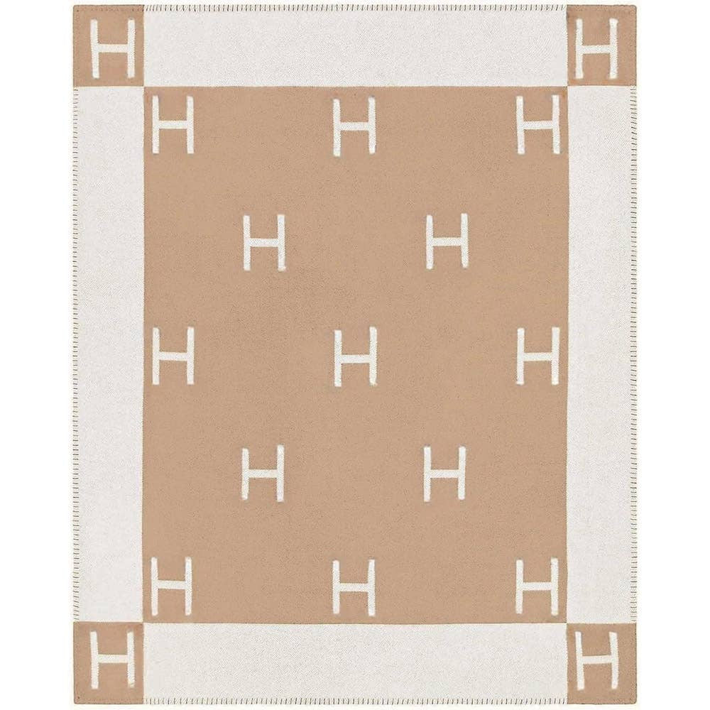 Monogram Pattern Reversible Throw Blanket
