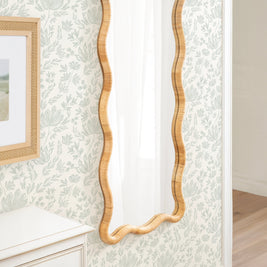 Rahfy Rattan Rectangle Scallop Mirror