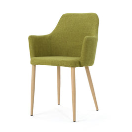Mid Century Modern Fabric Upholstered Dining Chairs, Set of 2