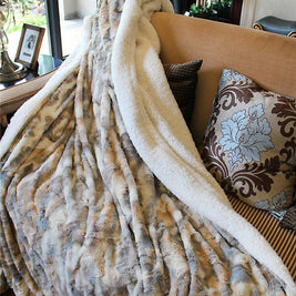 Tache Luxurious Russian Lynx Faux Fur Throw Blanket (DY12)