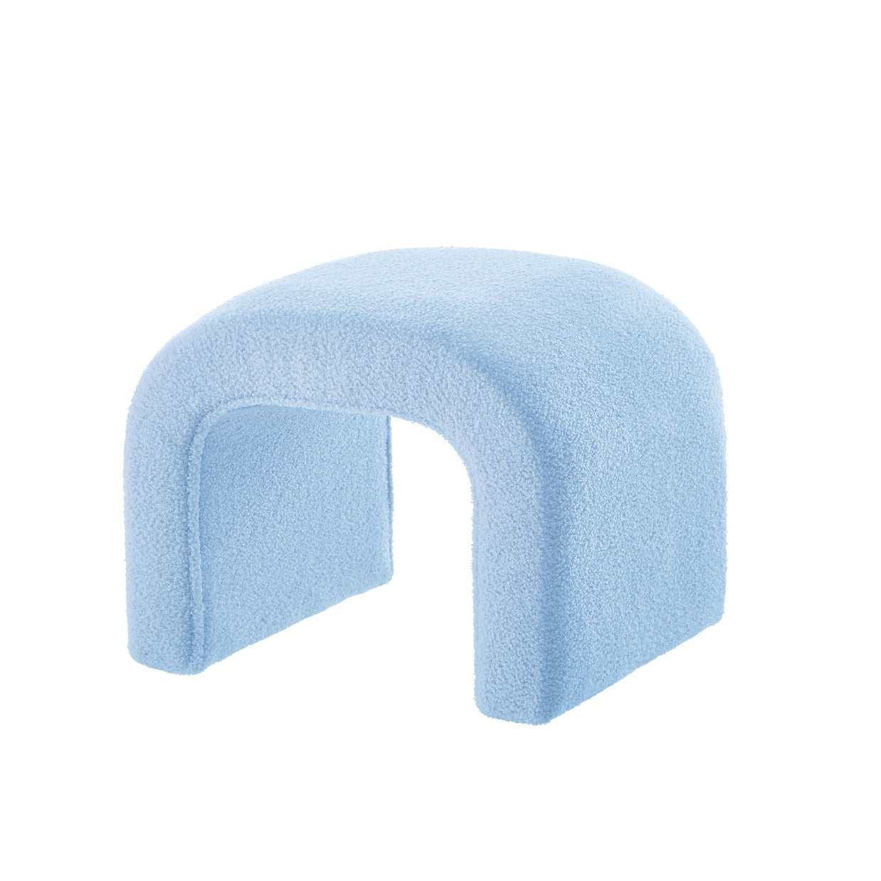 Set of 3 U-Shaped Modern Bench Teddy Ottoman Bench for Entryway, Bedroom End