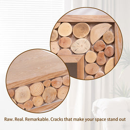 Rustic Console Table with Natural Log Accents | 62