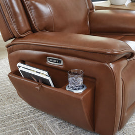 Healy Pier - Power Recliner / Adj Headrest - Chocolate
