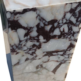 Calacatta Viola Marble Cube Design End Table - Polished 14x14x24