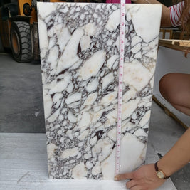 Calacatta Viola Marble Cube Design End Table - Polished 14x14x24