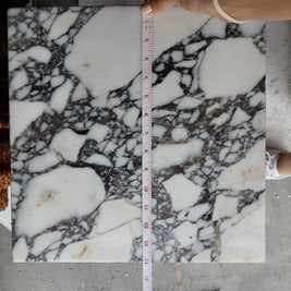 Calacatta Viola Marble Cube Design End Table - Polished 14x14x24