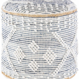 Coombabah Blue and White Cylinder Pouf