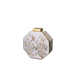 Modern Chinese Gilded White Porcelain Tabletop Vase