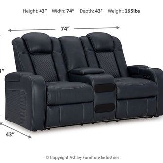 Fyne-dyme - Power Reclining Loveseat With Console/Adj Hdrst