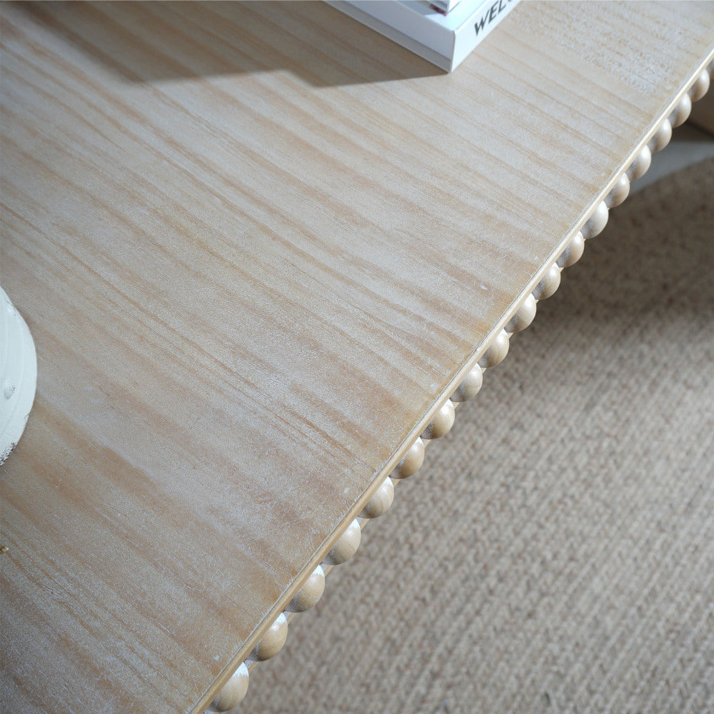 Waterfall Console Table with Wood Bead Trim 59