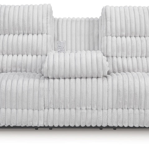 Rhines Falls - Reclining Power Sofa With Drop Down Table - Alloy