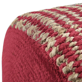 Larissa - Handcrafted Round Braided Pouf