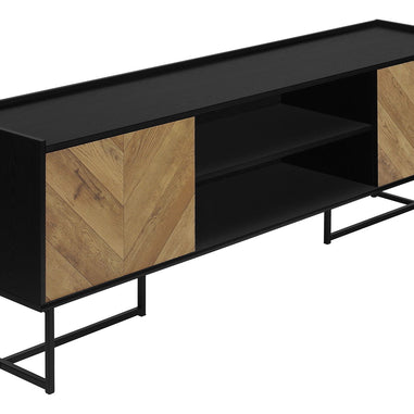 TV Stand, Console, Media Entertainment Center, Storage Cabinet, Modern - Black