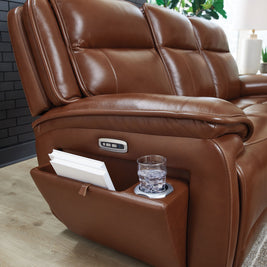 Healy Pier - Power Reclining Sofa / Adj Headrest - Chocolate