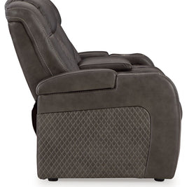 Fyne-dyme - Power Reclining Loveseat With Console/Adj Hdrst