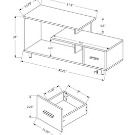 TV Stand, Console, Media Entertainment Center, Storage Drawer, Contemporary