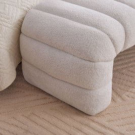 Modern Upholstered Armless Bed Bench With Channel Tufted Design