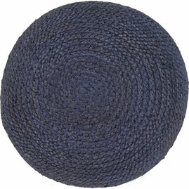 Gail Navy Jute Knitted Pouf