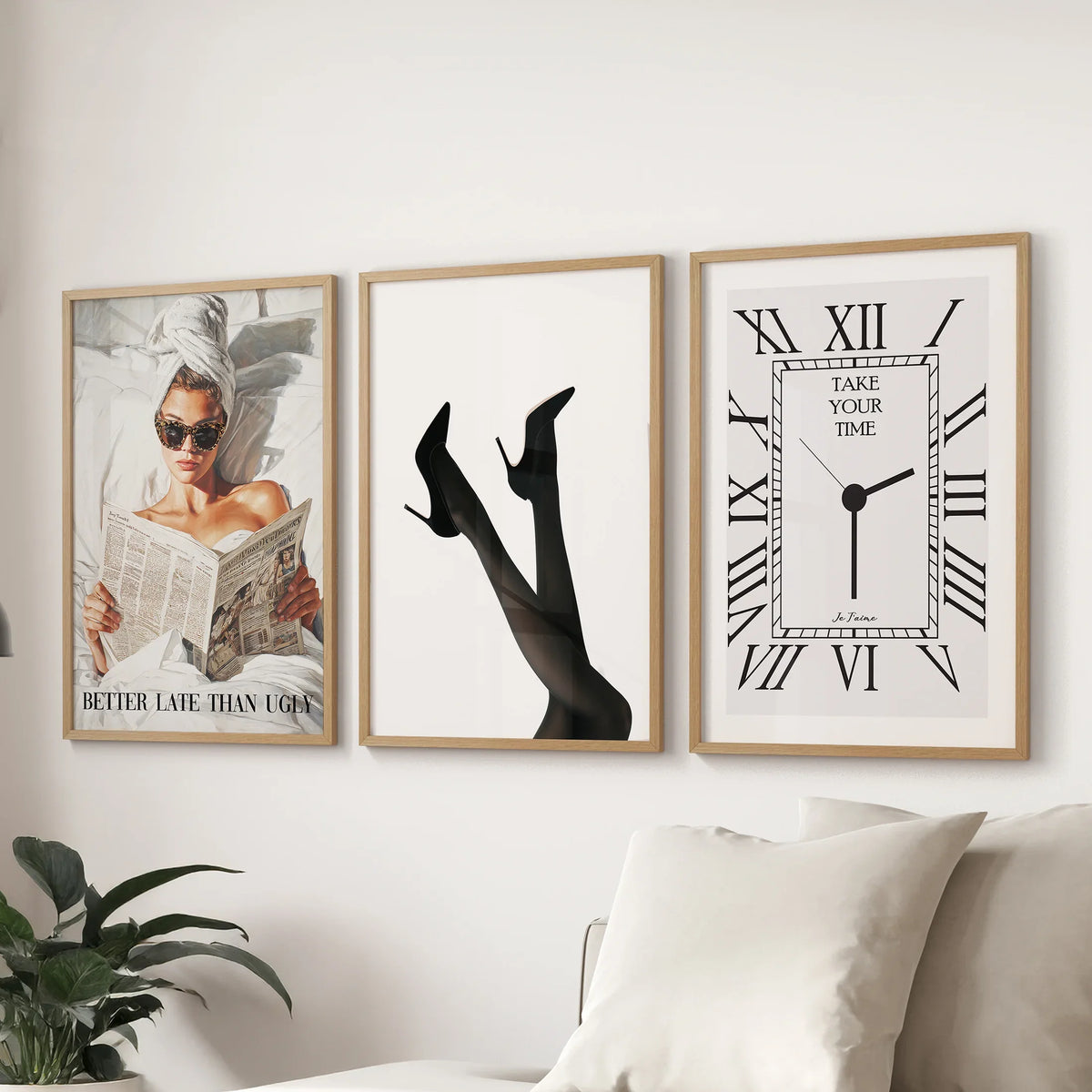 Elegant Glam Wall Art: Fashion Girl, Heels. Set of 3 Prints