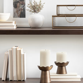 Alessia Metal Pillar Candle Holder Set
