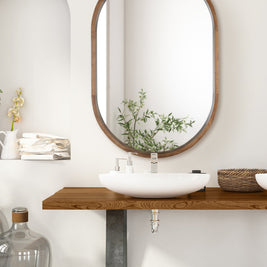 Hutton Wood Framed Capsule Mirror