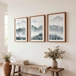 Japanese Art Set Featuring Rolling Hills